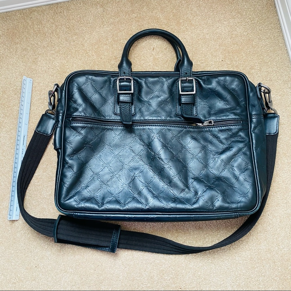 Longchamp briefcase black leather bag